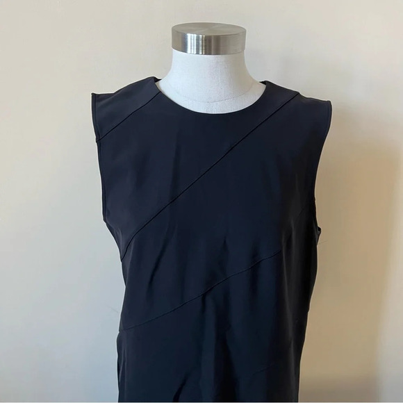 New! Theory Diagonal Drape Dress black precision ponte nwt 17763 - Picture 6 of 9